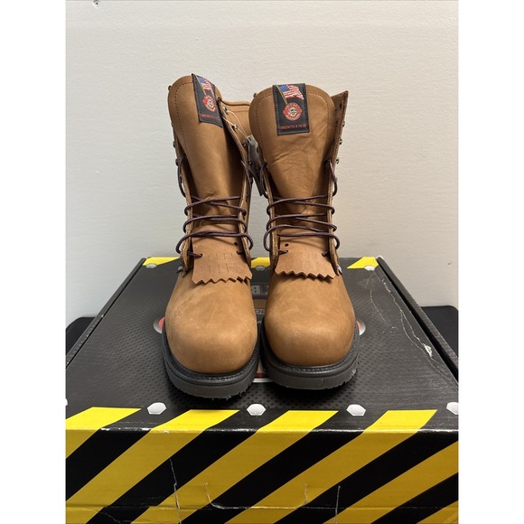 Justin Boots New 8" Aged Bark Steel Toe Mens 12 B Work Lace 795 EH Comfort Foam - Picture 4 of 11